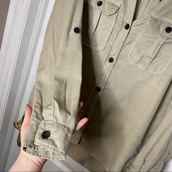 Zara linen shirt size S color khaki/tan - Picture 5 of 7